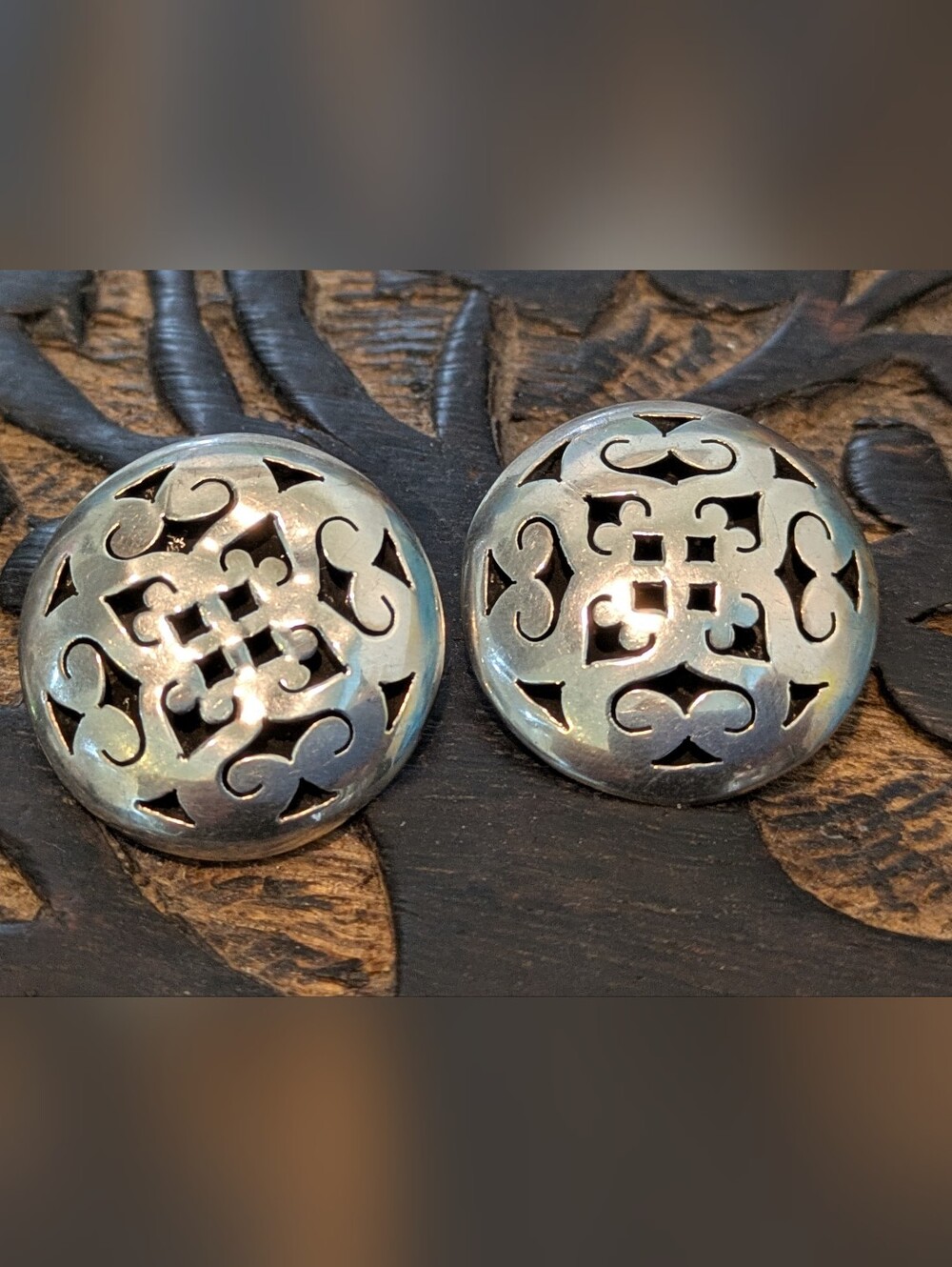 Taxco Filigree Round 925 - Silver Post Earrings